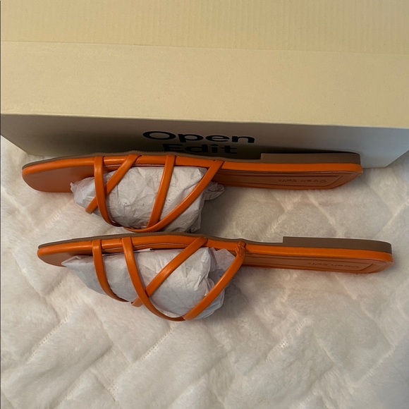 Open Edit Women's Strappy Bright Orange Sandals size 9.5 - Picture 3 of 8